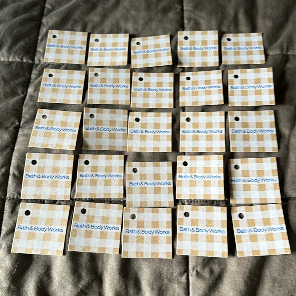 Bath & Body Works Small Cardboard Gingham Gift Tags